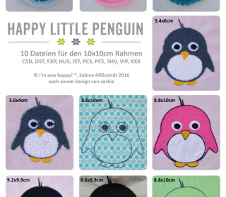 Stick Datei -  Happy little Penguin 10x10